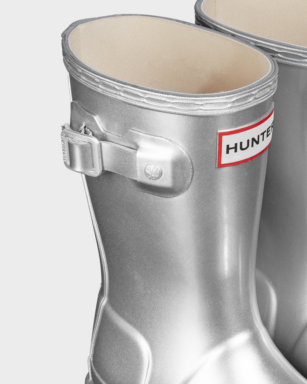 Kids Hunter Original Little Metallic | Rain Boots Silver | NZ-13786-QBJZ